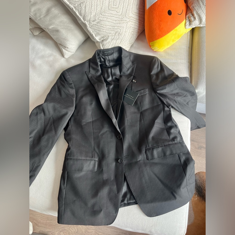 Bruno Piattelli Suit Jacket Black Striped